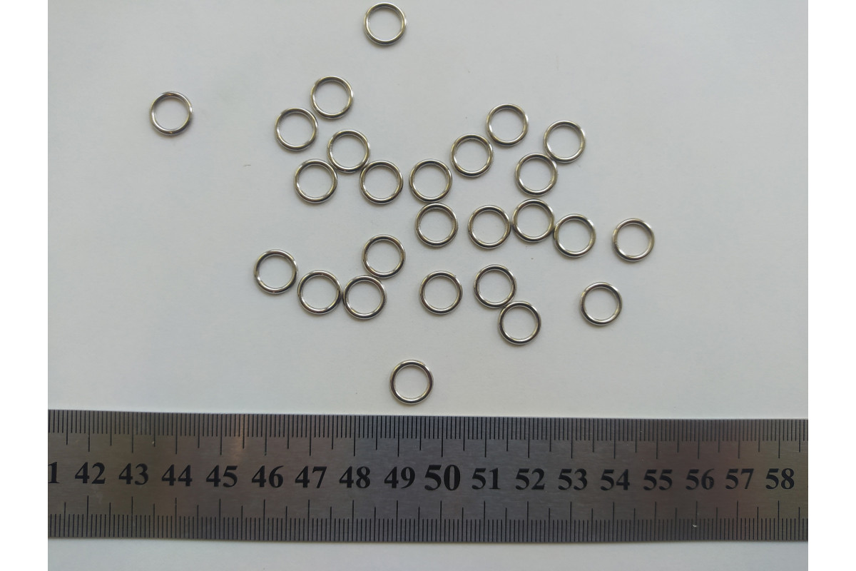Кольцо металл 8 мм Серебро М-76