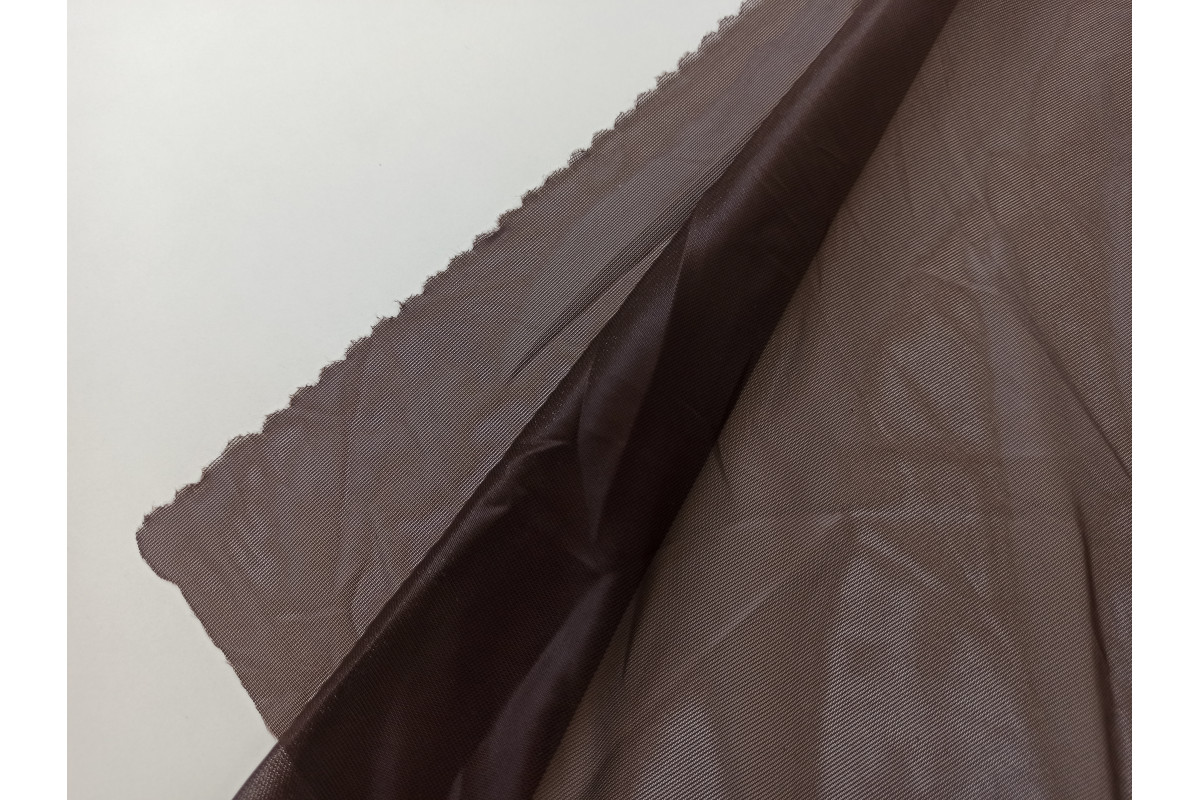 Корсетная неэластичная сетка  Мягкая Лаума Шоколадно-коричневая П-138