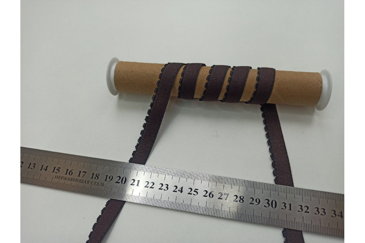 Резинка отделочная  12 мм Шоколадно-коричневая Р-109