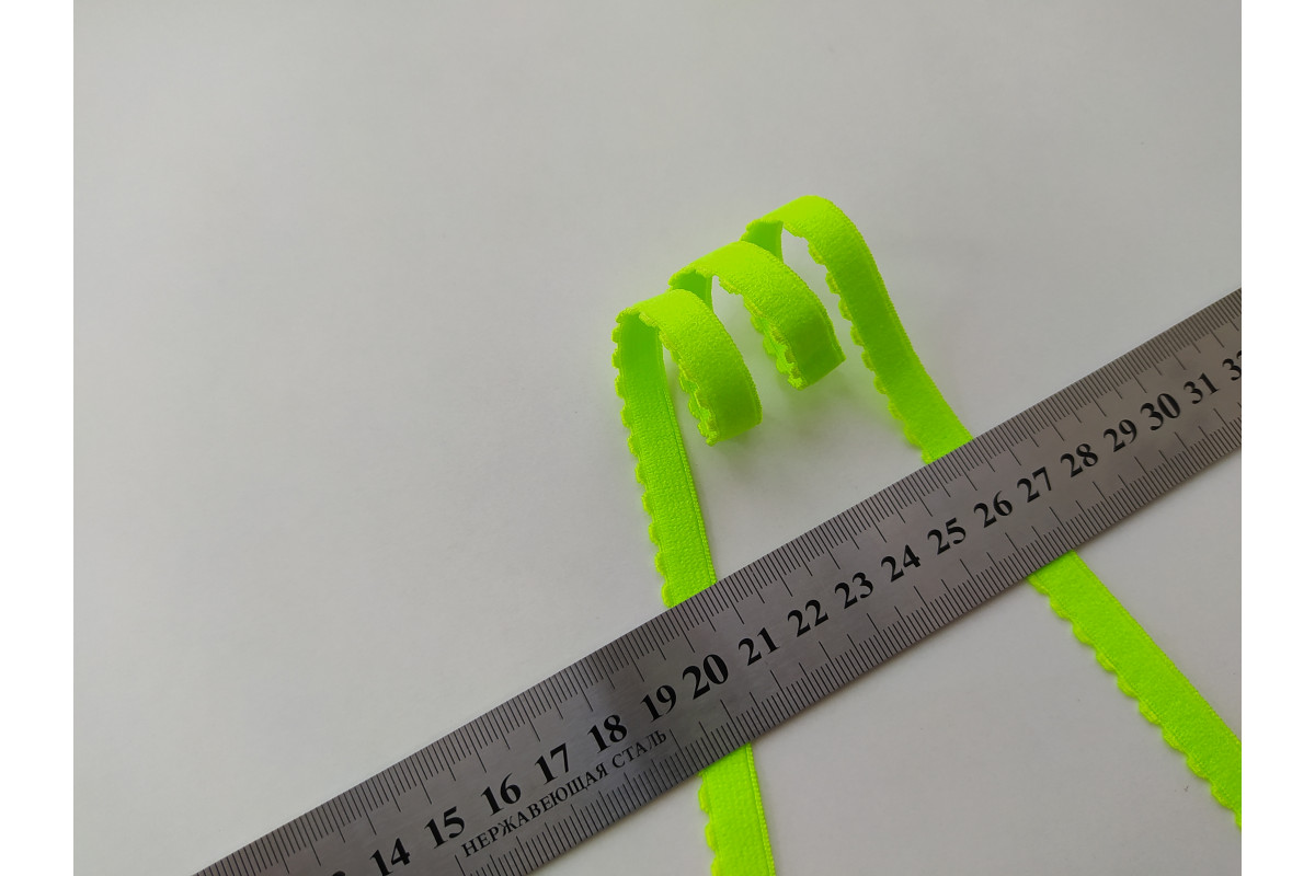 Резинка отделочная 10 мм Неоново-зеленая Р-127