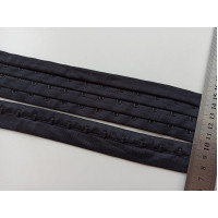 Застежка тканая МЕТРАЖ 3 ряда шаг 19 мм Цвет Чёрная З-75