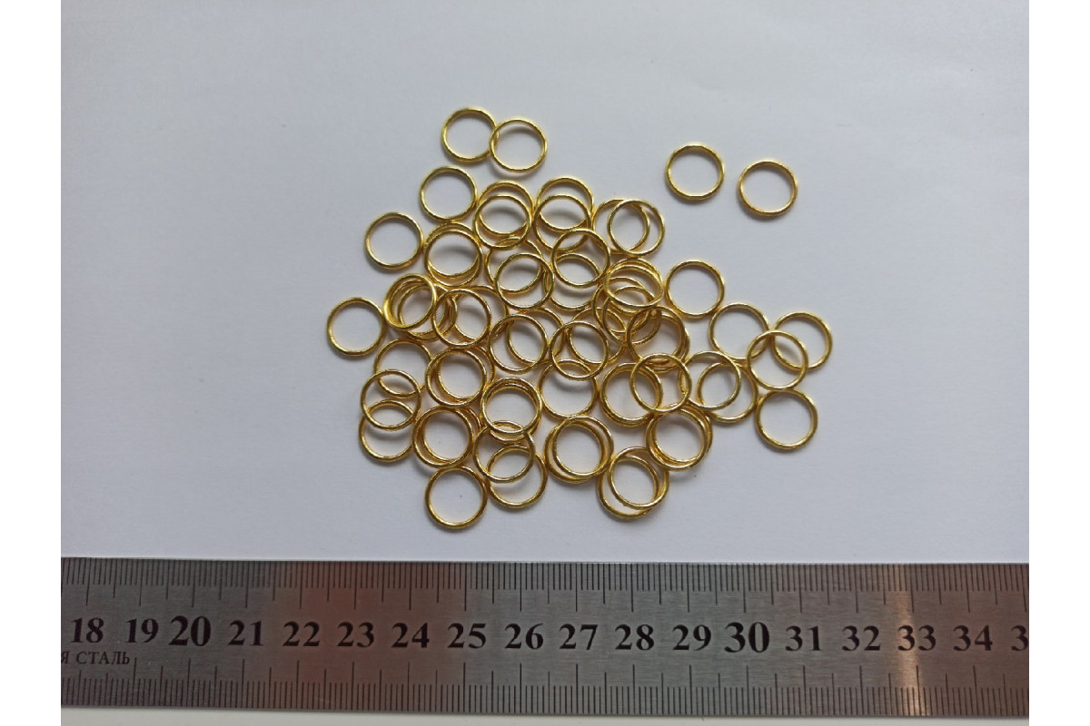 Кольцо металл 10 мм Золото М-18