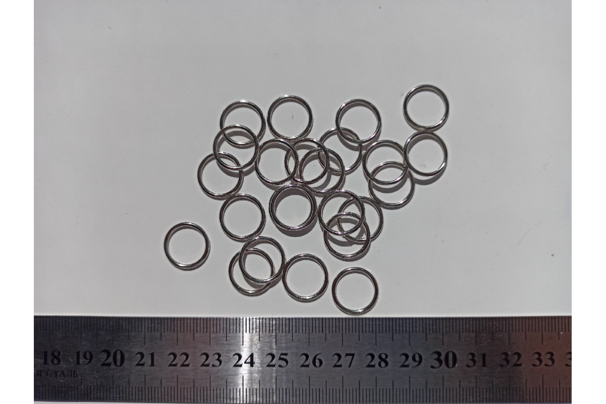 Кольцо металл 12 мм Серебро М-31