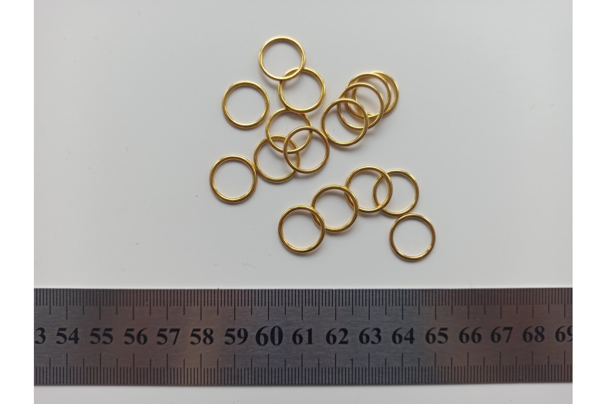 Кольцо металл 12 мм Золото М-29